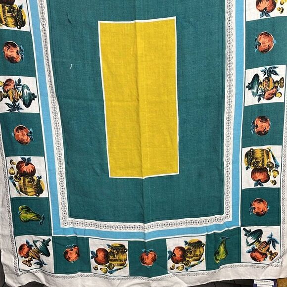 Vintage Linen Tablecloth Rectangle Antique MCM - Picture 3 of 8